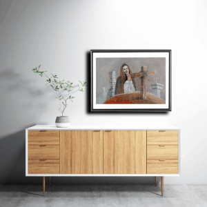 Women Pray For Her Beloved One Artist by Ainul Haque (14x16 inches)