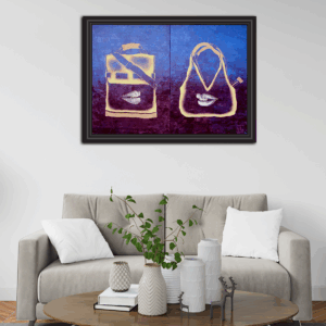 Beautiful Gossip Painting Artist by Puja Sarkar (42X36 Inches)