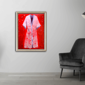 Title- The beautiful  Night in Red   Painting Artist by Puja Sarkar (54X42 Inches)