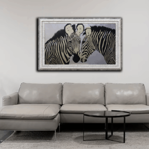 Title -Zabara   Canvas on Acrylic and Silver and gold Foil Artist -Tajinder pal singh Size  60x36 inch