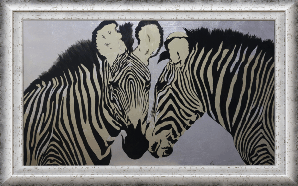 Title -Zabara   Canvas on Acrylic and Silver and gold Foil Artist -Tajinder pal singh Size  60x36 inch - Image 3