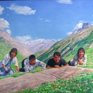 this is Japanizes family portrait size (30x20) oil on canvas